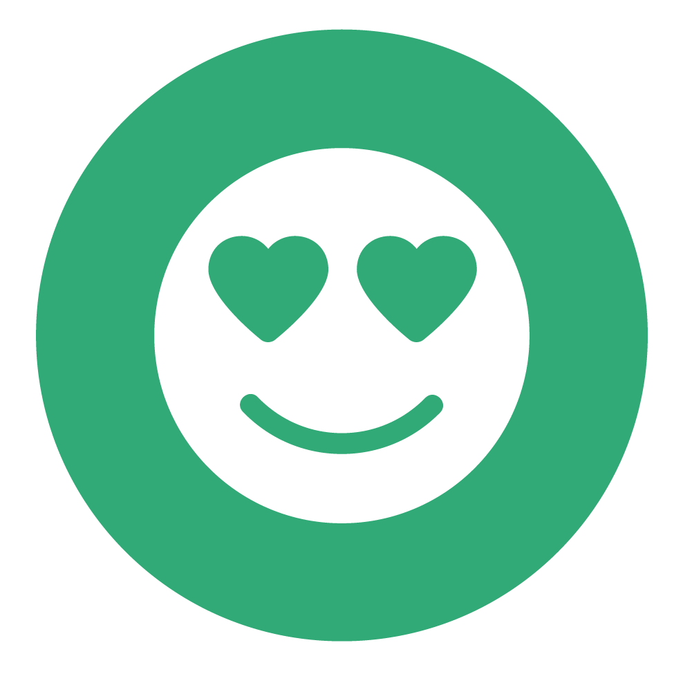 smiley face with heart eyes